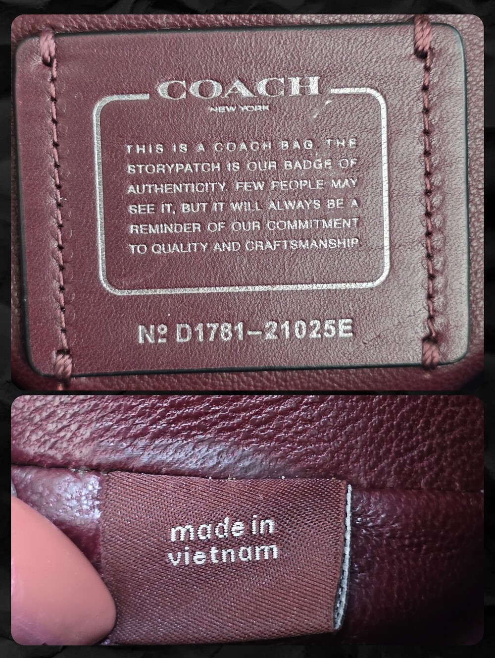Coach 21025E Mae Hobo Oxblood Leather Shoulder Crossbody Bag - Picture 14 of 16